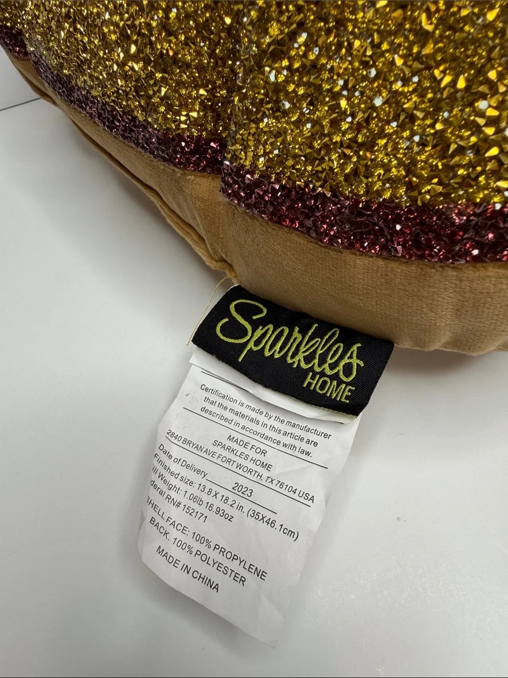 Sparkles Candy Corn rhinestone pillow